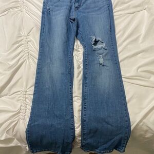 Levi's Light Blue Distressed Flare Jeans